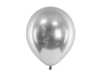 Saténové balóny strieborné 30cm 10ks