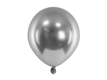 Saténové balóny tmavo strieborné 12cm 50ks