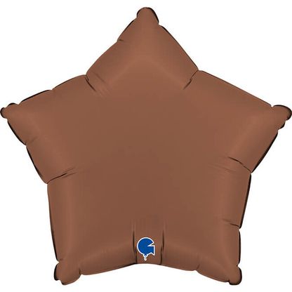 Saténový fóliový balón hviezda čokoládovo hnedá 45cm
