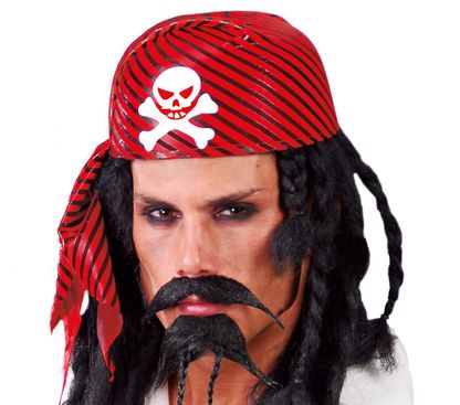 Pánsky pirátsky klobúk červeno-čierny