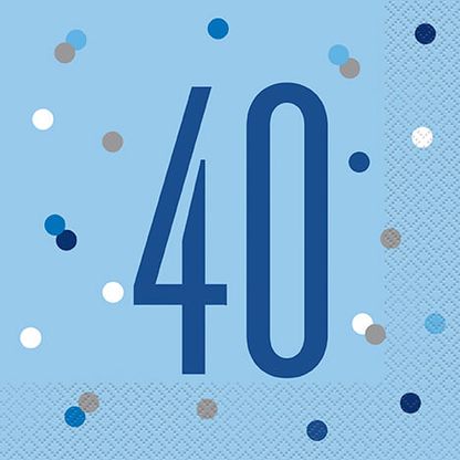 Servítky 40.narodeniny modré 33x33cm 16ks