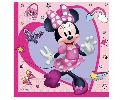 Servítky Minnie Mouse fialovo-ružové 33x33cm 20ks