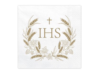 Servítky Prvé sväté prijímanie IHS vetvy 33cm 12ks