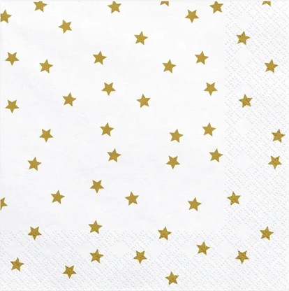 Servítky zlaté hviezdy 33x33cm