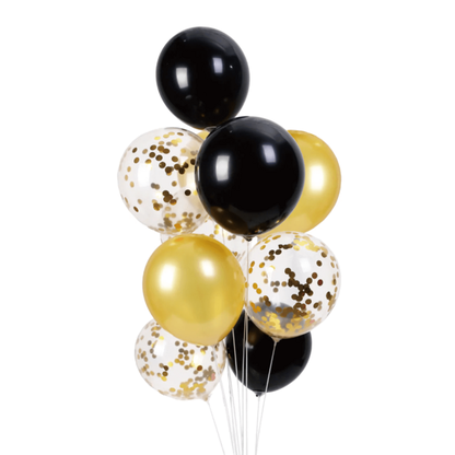 Set balónov čierno-zlaté 10ks 30cm