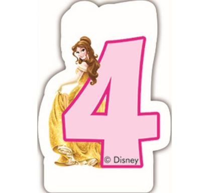 Sviečka na tortu číslo 4 Disney Princezna
