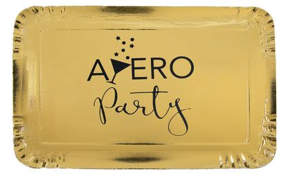 Tácka Apéro Party metalická zlatá 28x19cm 5ks