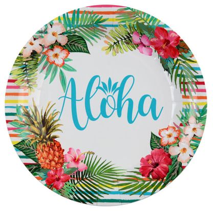 Papierové taniere Aloha 22cm 10ks