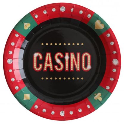 Papierové taniere Casino 22cm 10ks