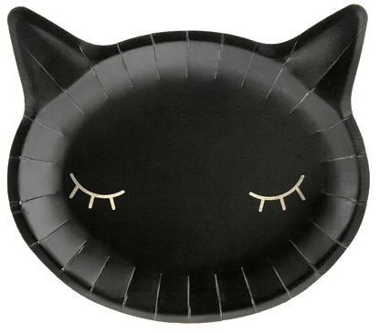Papierové taniere Mačička čierny 22cm 6ks