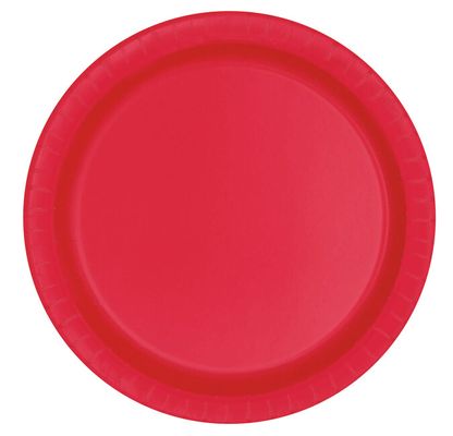 Papierové taniere červené 17cm 8ks