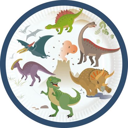 Papierové taniere Dinosauri 17,7cm 8ks