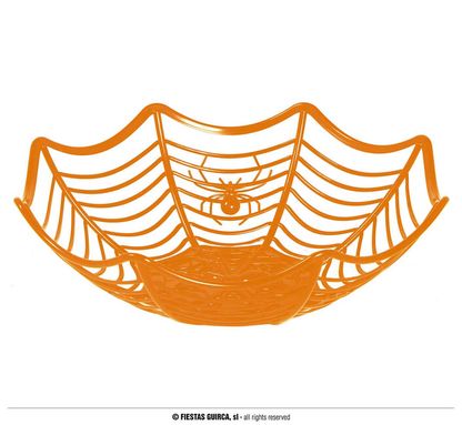 Plastová miska oranžová pavučina 28x8cm