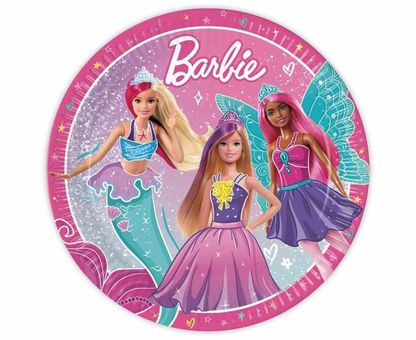 Papierové taniere Barbie 23cm 8ks