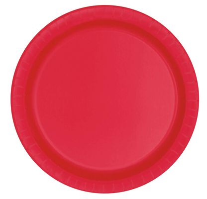 Papierové taniere červené 22cm 8ks