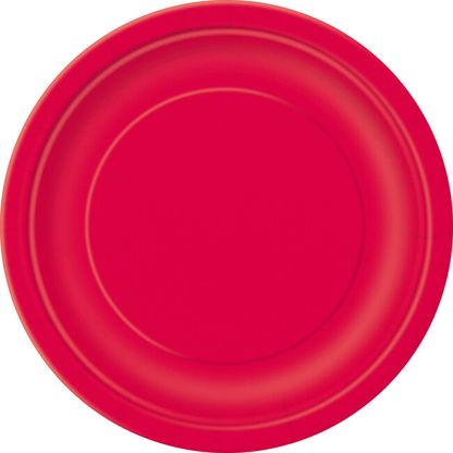 Papierové taniere červené 22cm 16ks