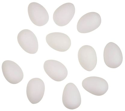Vajíčka veľkonočné na dozdobenie biele 12ks 6cm
