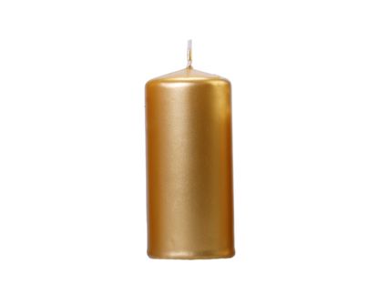 Valcové sviečky zlaté metalické 6ks 12cm