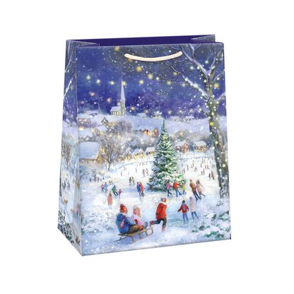 Vianočná darčeková taška Vianočný stromček na klzisku 29x38x13cm