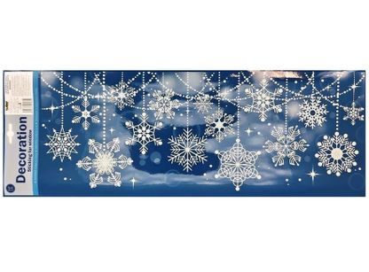 Vianočná okenná fólia Zavesené vločky 53x21cm
