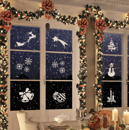 Vianočné šablóny na okná 8ks 30x21cm