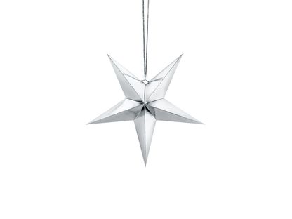 Visiaca dekorácia Strieborná hviezda 30cm