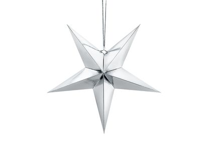 Visiaca dekorácia Strieborná hviezda 45cm