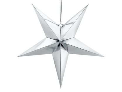 Visiaca dekorácia Strieborná hviezda 70cm