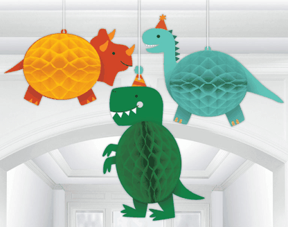 Visiace Honeycomb dekorácie Dinosauri 3ks