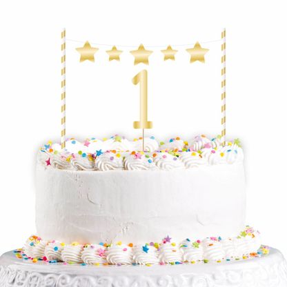 Zápich na tortu 1.narodeniny zlatý 19cm